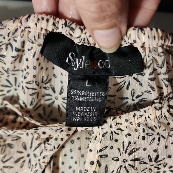 Style & Co. Tan Tie Front Tunic with Relaxed Bell Sleeves - Picture 6 of 10